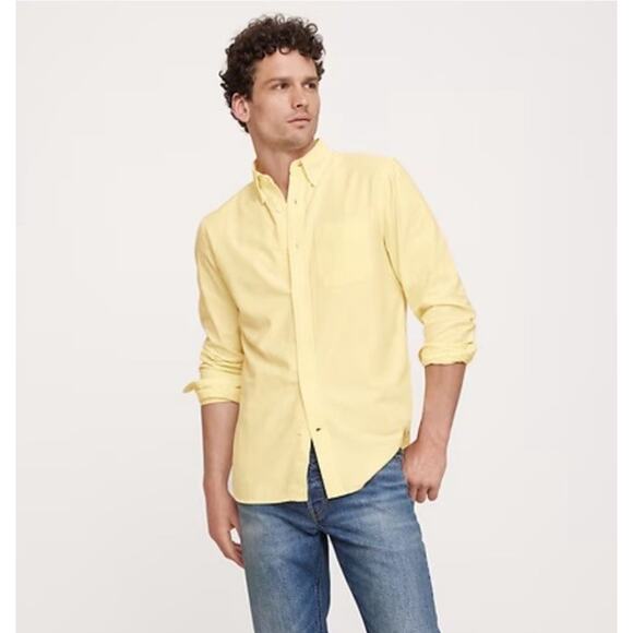Banana Republic Shirt Mens XXL Tall Soft Wash Button Up Oxford Cotton Yellow - Picture 1 of 9